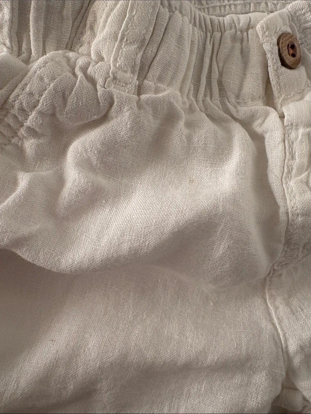 Zara White Kids Linen-Blend Shorts 4T